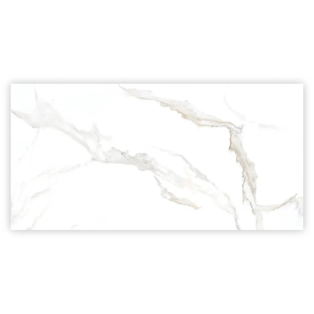 Bright White Gold 24x48 Polished Porcelain Large Format Tile (2 pack, 15.5 sq ft/case) by Apollo Tile
