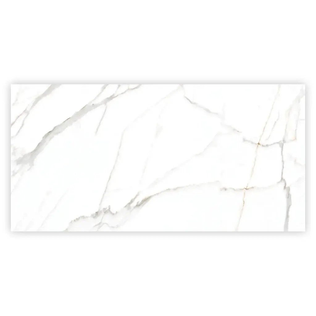 Bright White Gold 24x48 Polished Porcelain Large Format Tile (2 pack, 15.5 sq ft/case) by Apollo Tile