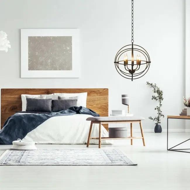 5 Light Brass Rustic Industrial Rotating Metal Chandelier by HomePacific