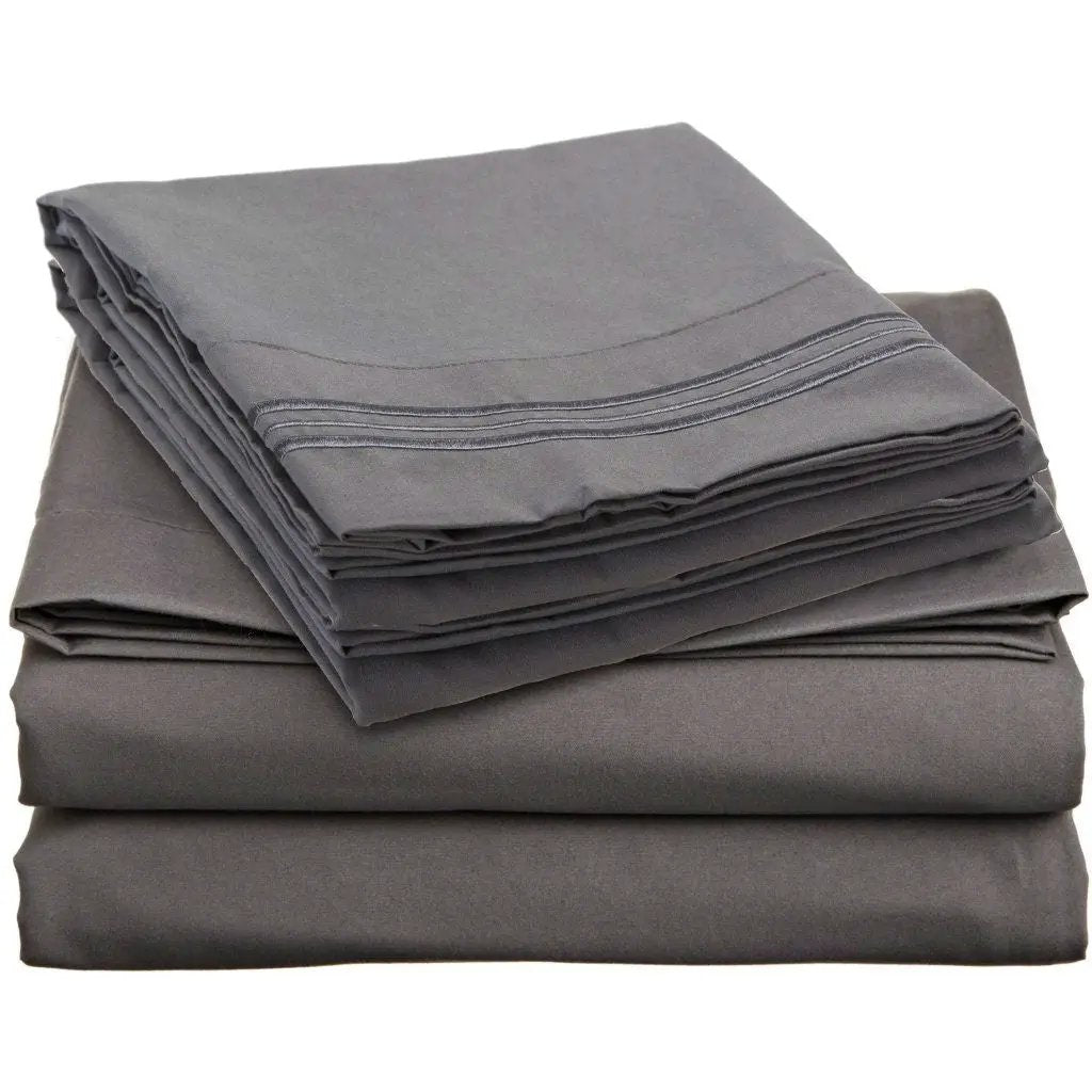King size Microfiber Sheet Set in Charcoal Stone Gray by HomePacific