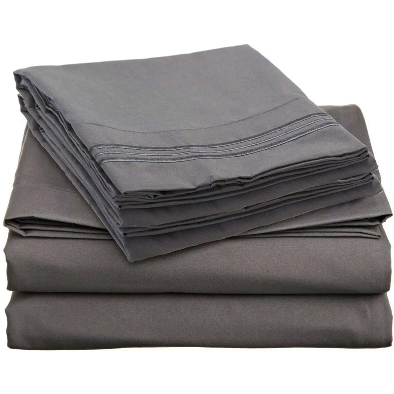 King size Microfiber Sheet Set in Charcoal Stone Gray by HomePacific