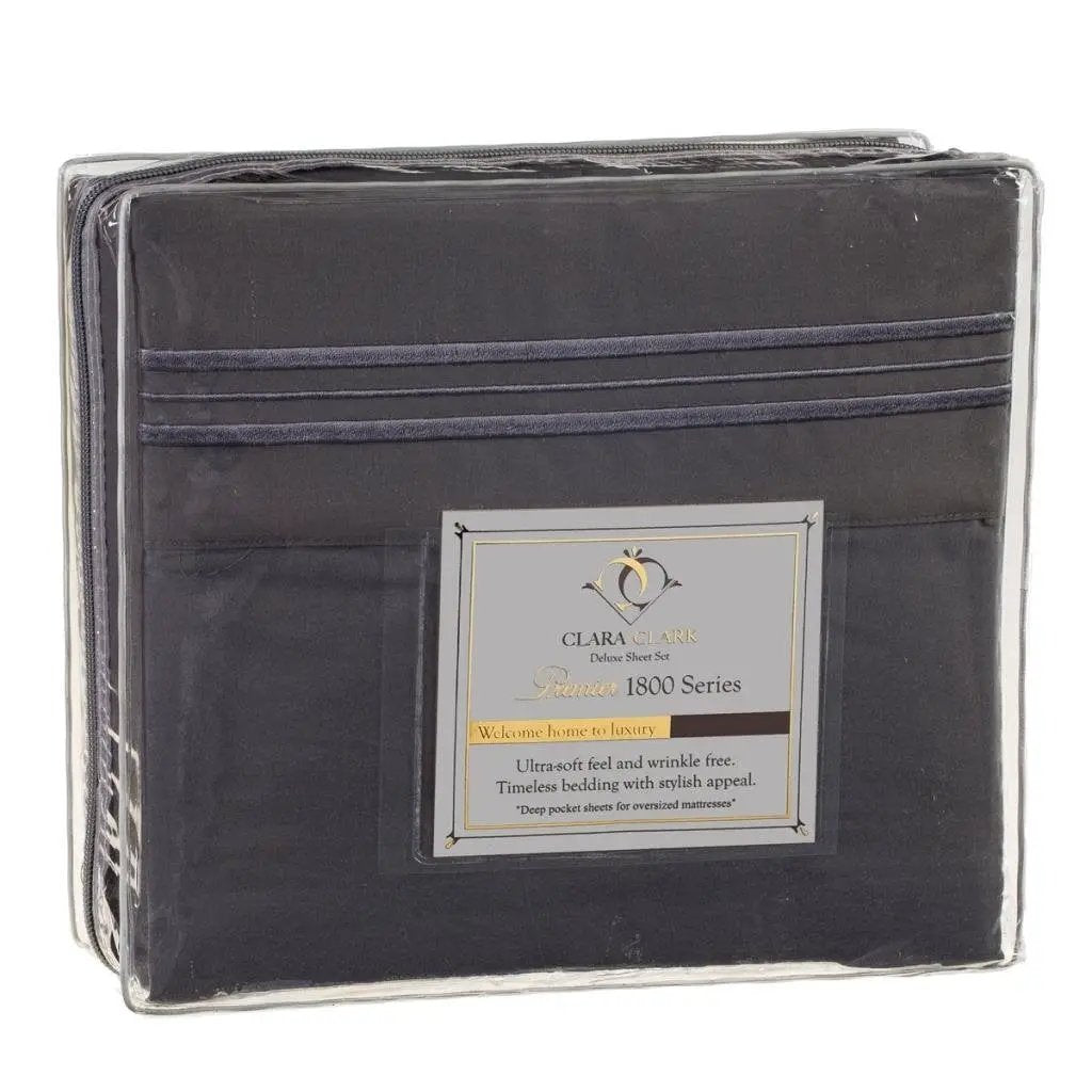 King size Microfiber Sheet Set in Charcoal Stone Gray by HomePacific