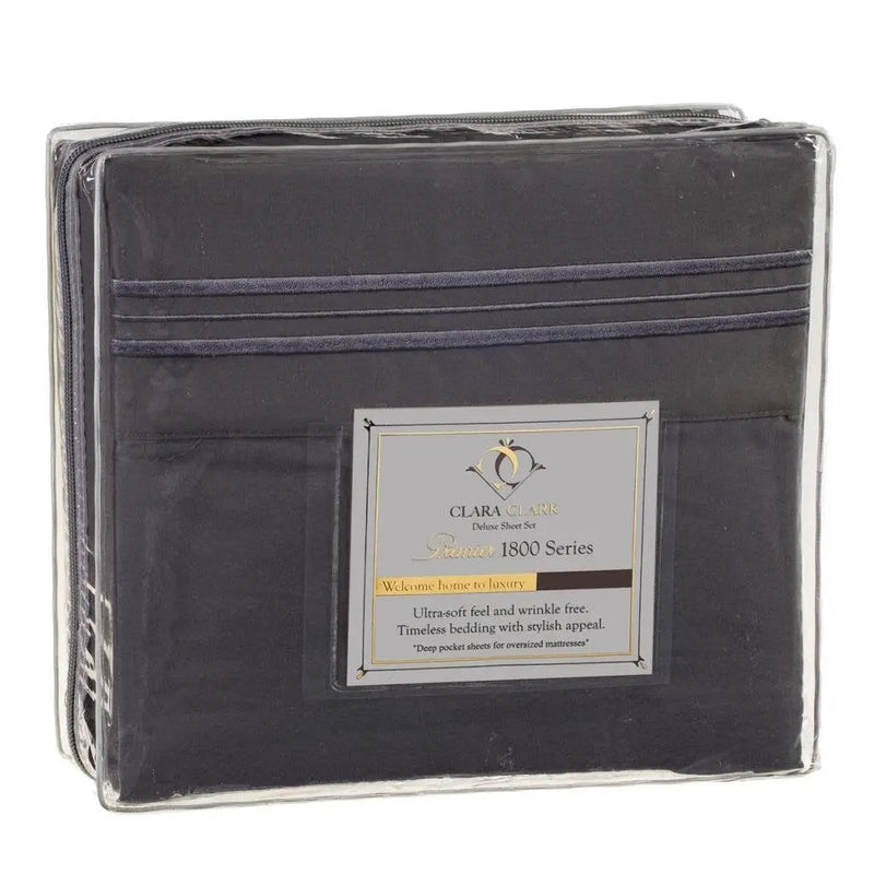 King size Microfiber Sheet Set in Charcoal Stone Gray by HomePacific
