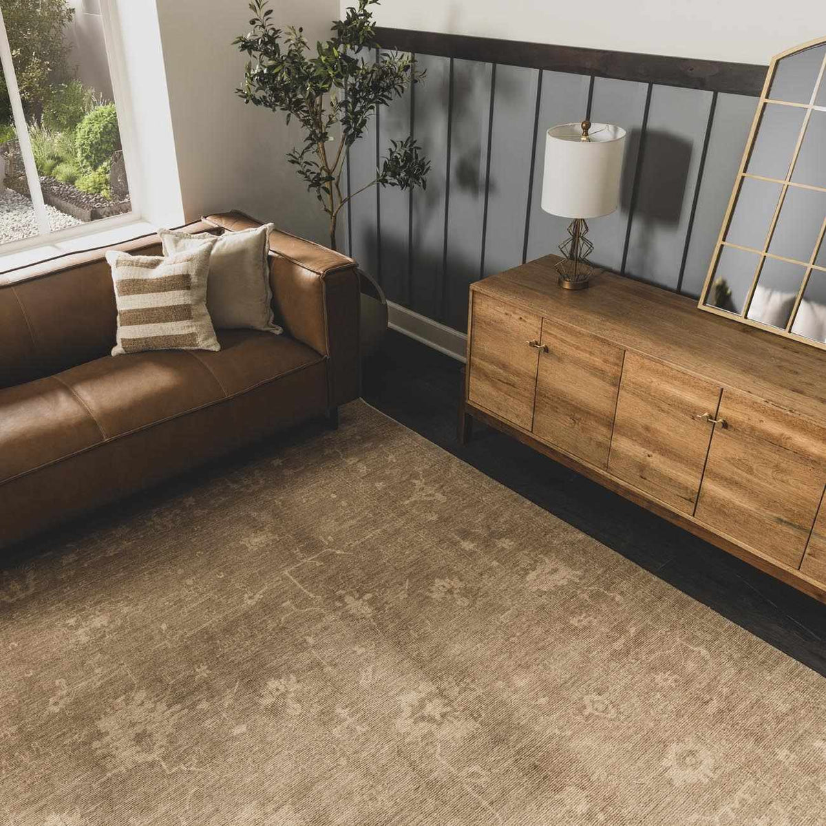 Fetscher Machine Woven Galey Alix x LIVABLISS GAHU-2302 Area Rug, installed in a room 2