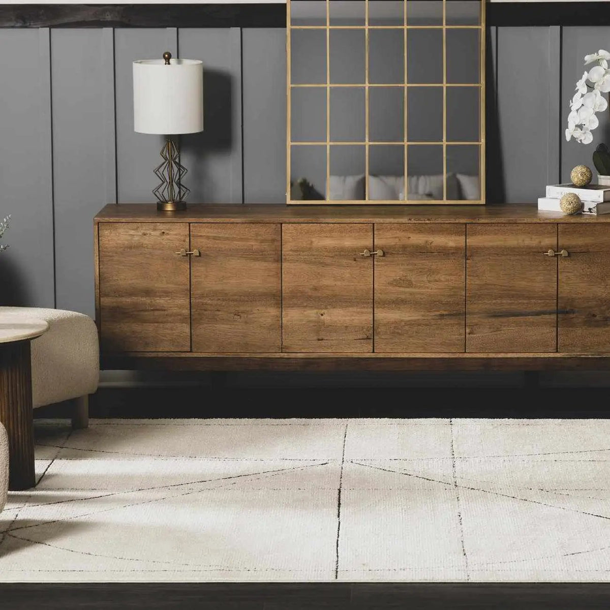 Architect Machine Woven Galey Alix x LIVABLISS GAAR-2304 Area Rug, installed in a room