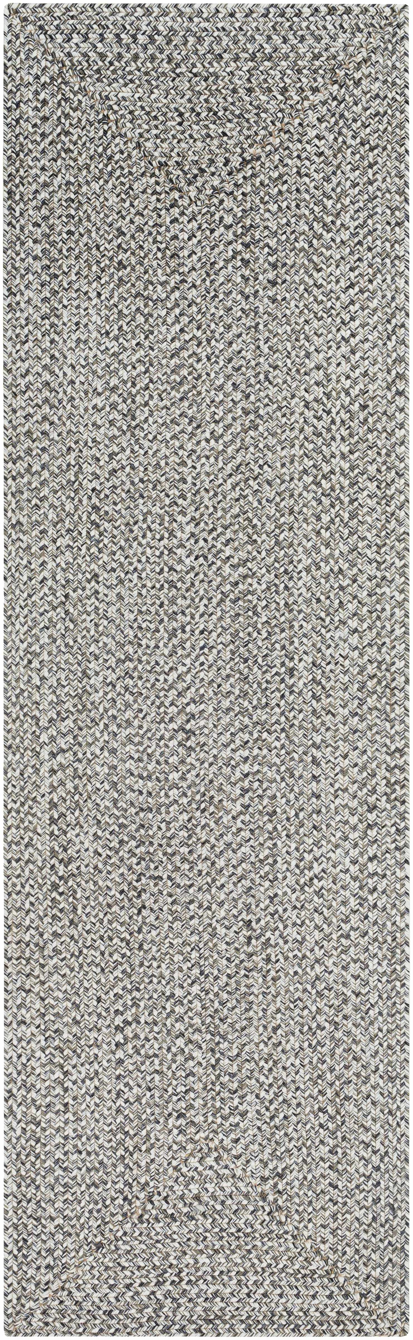 Cream Charcoal Braided Faux Jute Outdoor Rug by Boutique Rugs