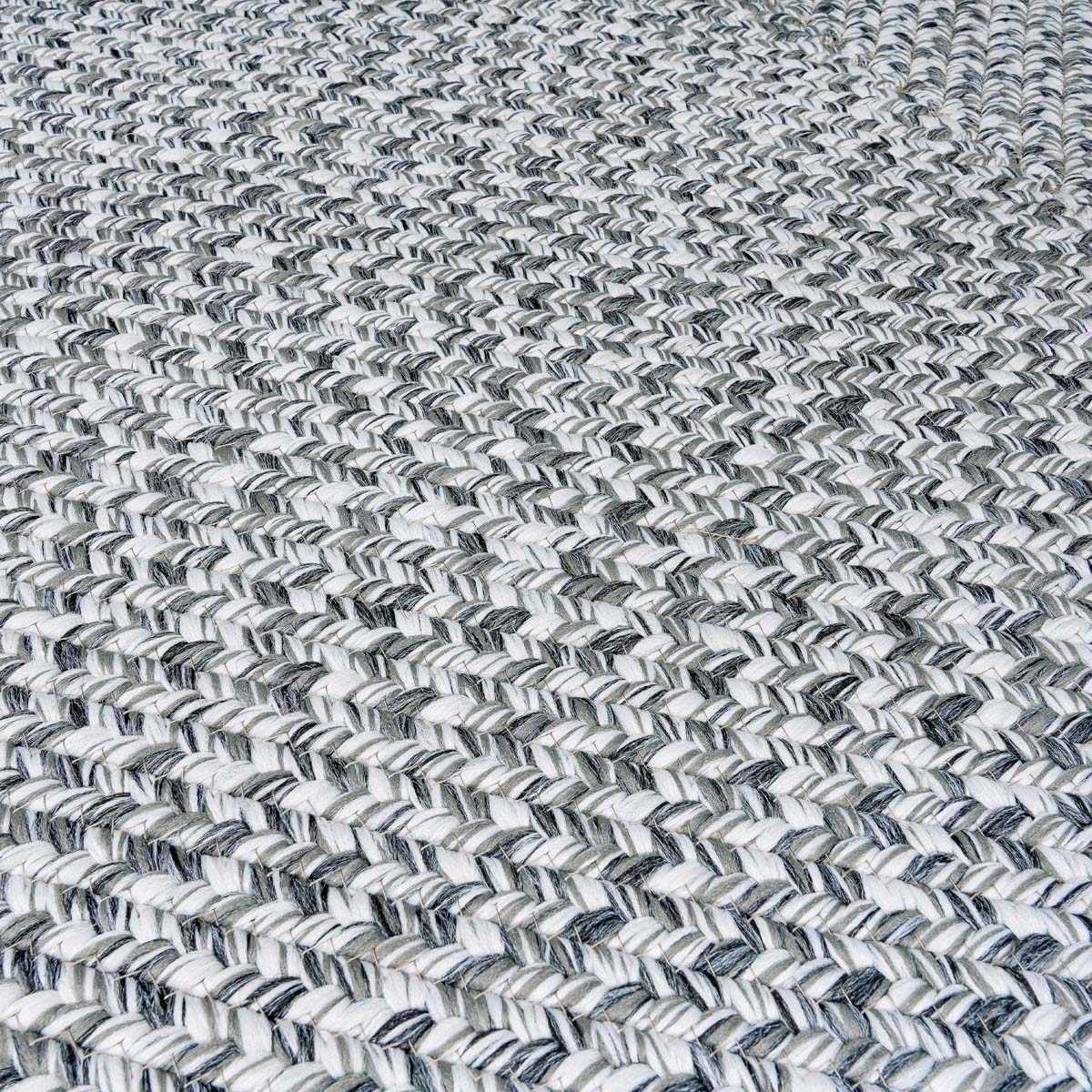 Cream Charcoal Braided Faux Jute Outdoor Rug by Boutique Rugs