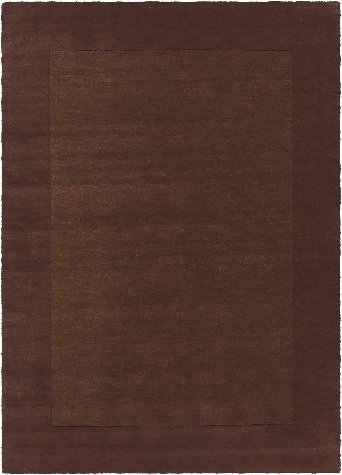 Bordered Solid Brown Wool Rug, photo 13 of 13