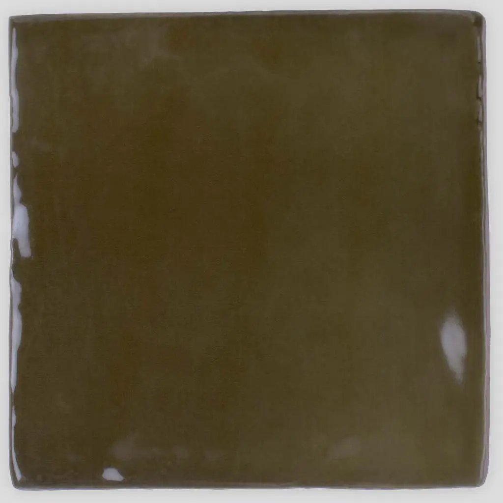 Olive Green 4x4 Glossy Square Ceramic Tile (60 pack, 6.46 sq ft/case) by Apollo Tile