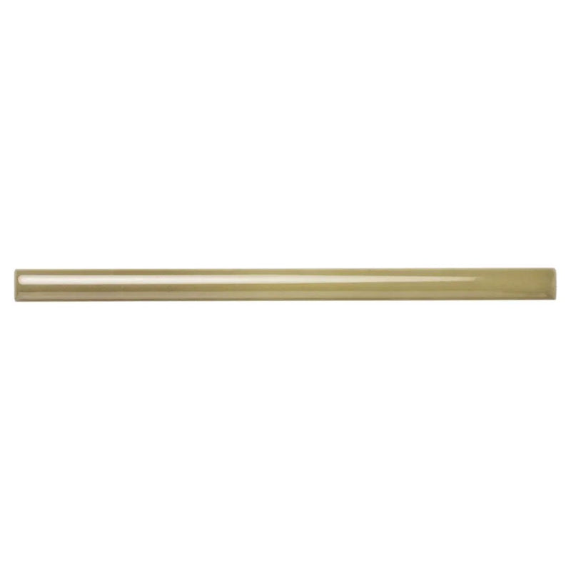 Olive Green 0.5x8 Glossy Ceramic Pencil Tile Trim (10 pack, 0.3 sq ft/case) by Apollo Tile
