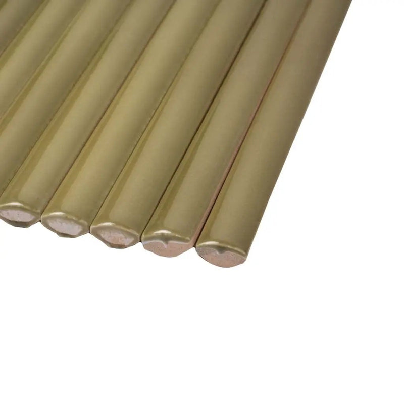 Olive Green 0.5x8 Glossy Ceramic Pencil Tile Trim (10 pack, 0.3 sq ft/case) by Apollo Tile