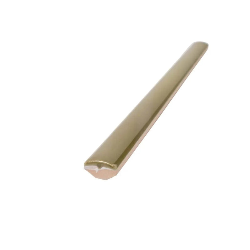 Olive Green 0.5x8 Glossy Ceramic Pencil Tile Trim (10 pack, 0.3 sq ft/case) by Apollo Tile