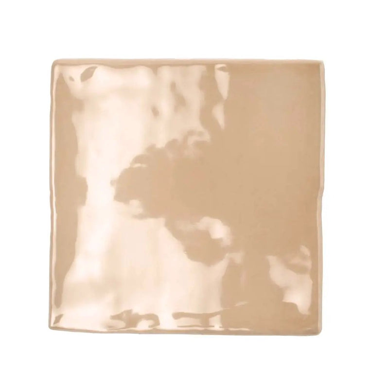 Beige 4x4 Glossy Square Ceramic Tile (60 pack, 6.48 sq ft/case) by Apollo Tile