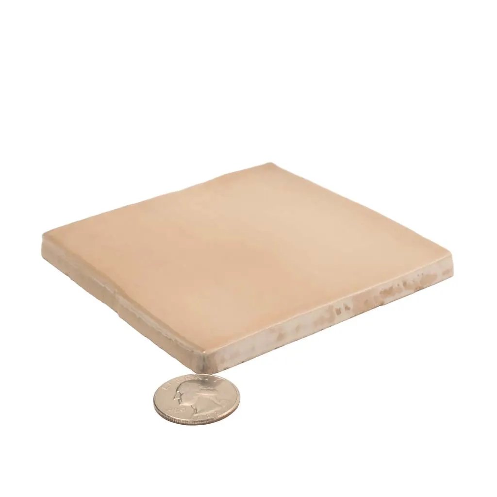 Beige 4x4 Glossy Square Ceramic Tile (60 pack, 6.48 sq ft/case) by Apollo Tile