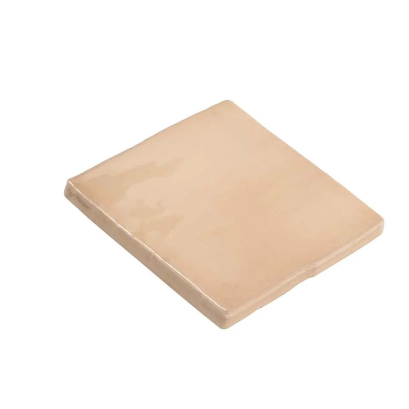 Beige 4x4 Glossy Square Ceramic Tile (60 pack, 6.48 sq ft/case) by Apollo Tile