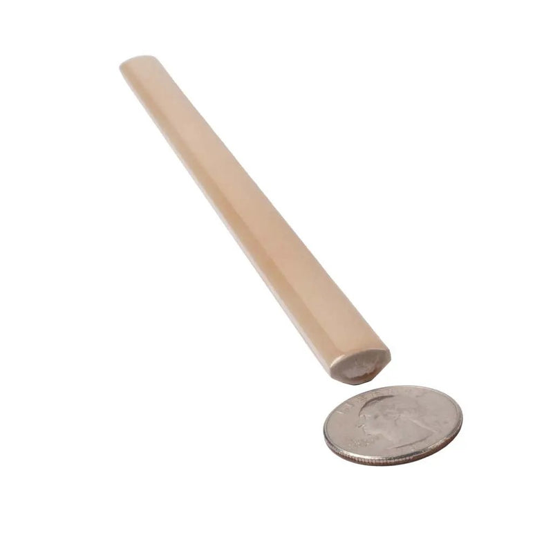 Beige 0.5x8 Glossy Ceramic Pencil Tile Trim (10 pack, 0.3 sq ft/case) by Apollo Tile