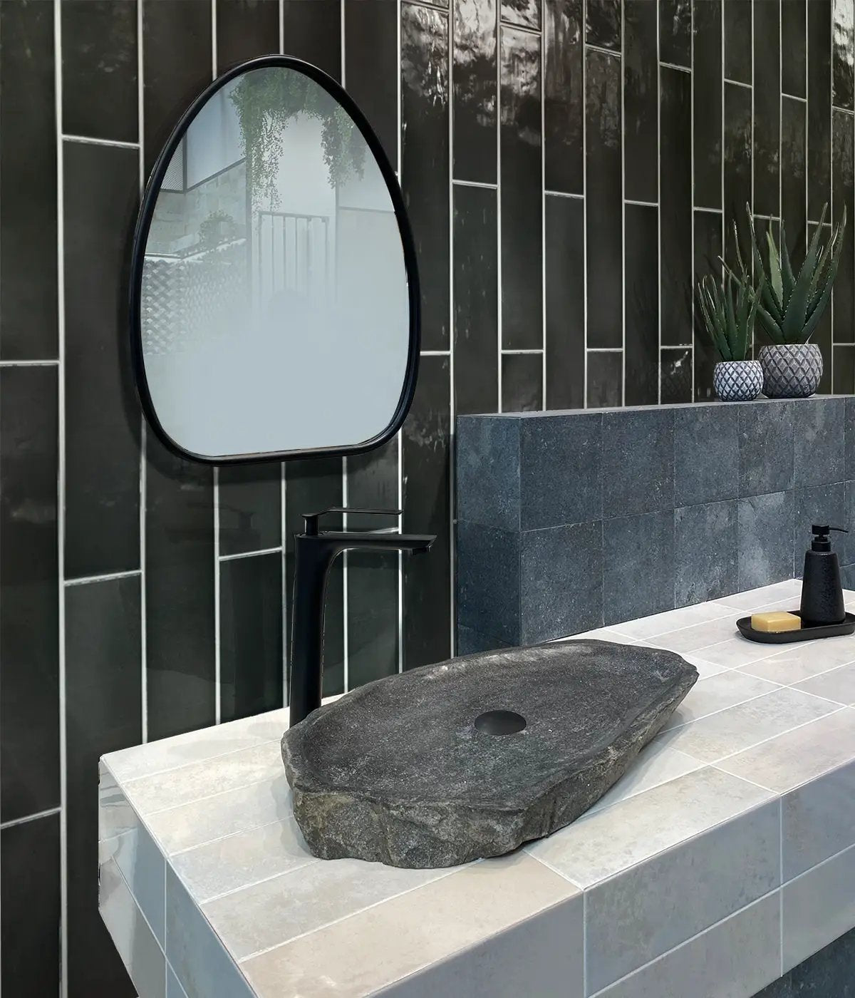 Black 2.6x16 Glossy Ceramic Subway Tile (38 pack, 10.76 sq ft/case) by Apollo Tile
