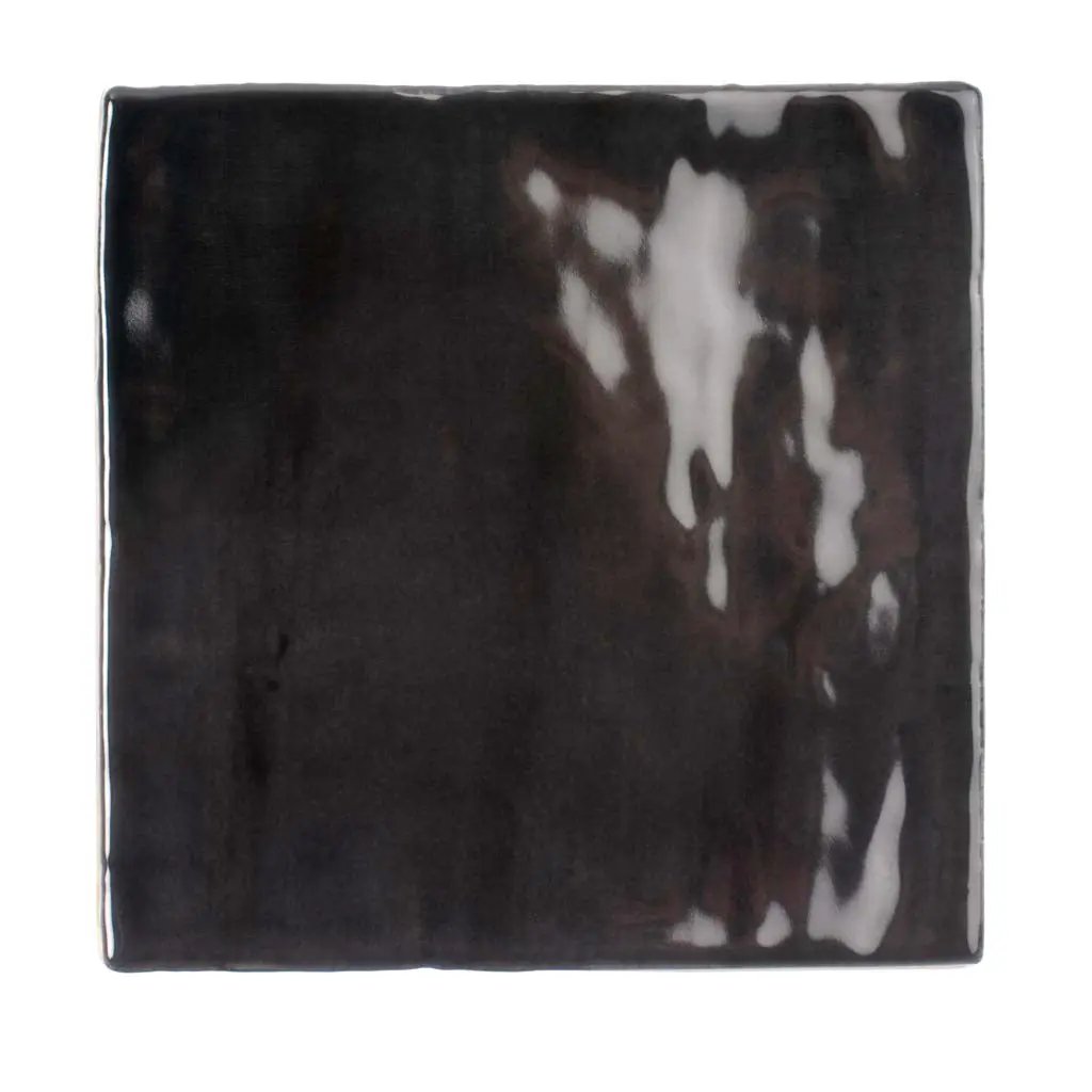 Black 4x4 Glossy Square Ceramic Tile (50 pack, 5.38 sq ft/case) by Apollo Tile
