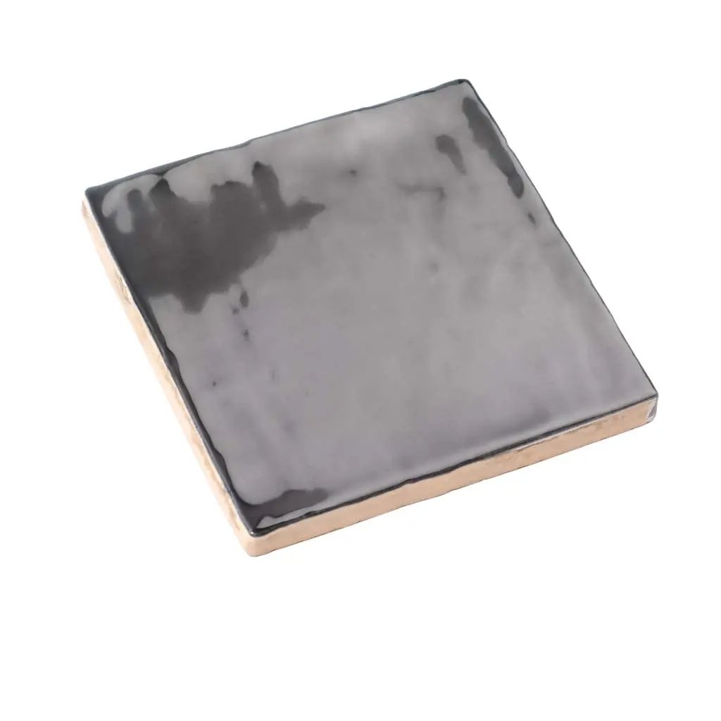 Black 4x4 Glossy Square Ceramic Tile (50 pack, 5.38 sq ft/case) by Apollo Tile