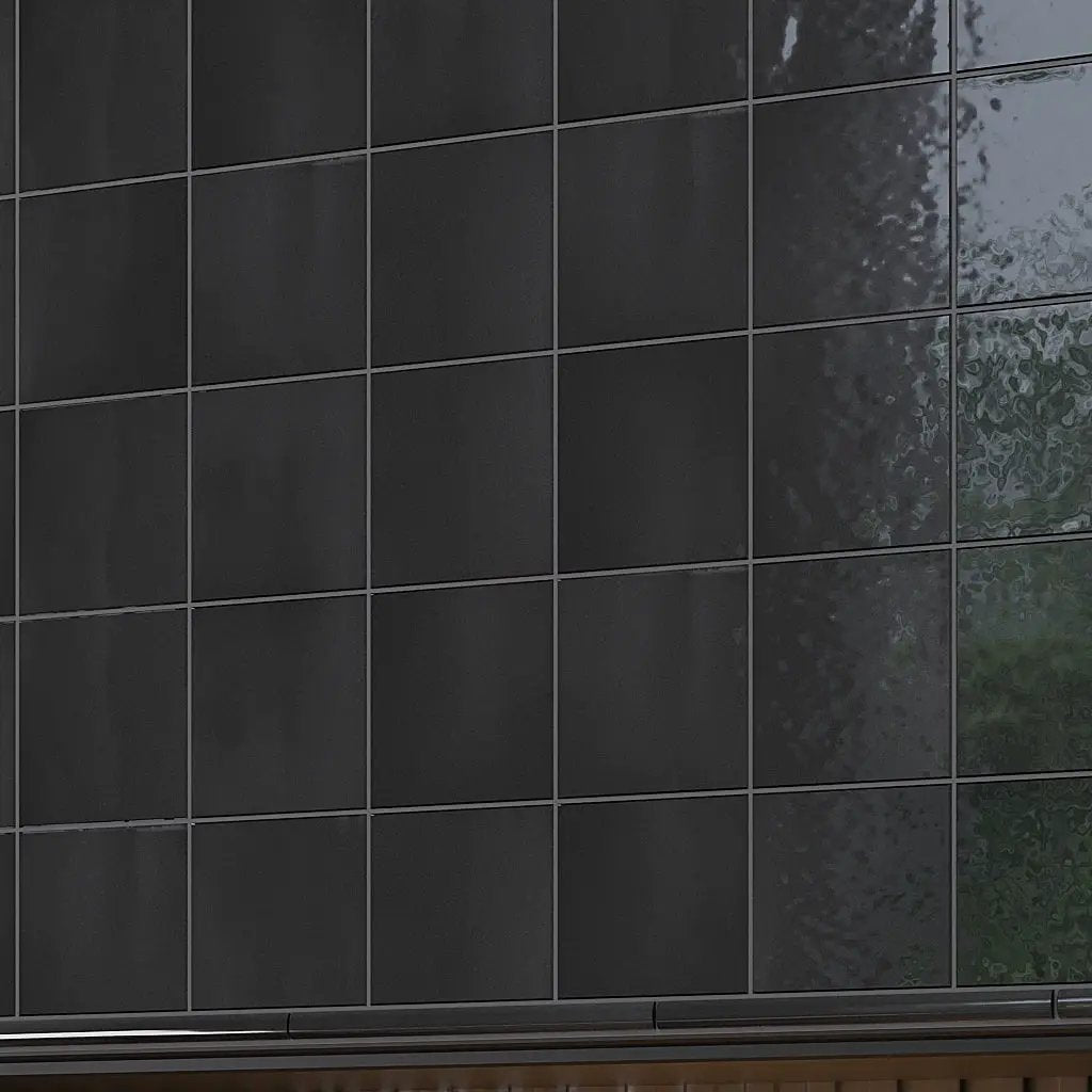 Black 4x4 Glossy Square Ceramic Tile (50 pack, 5.38 sq ft/case) by Apollo Tile