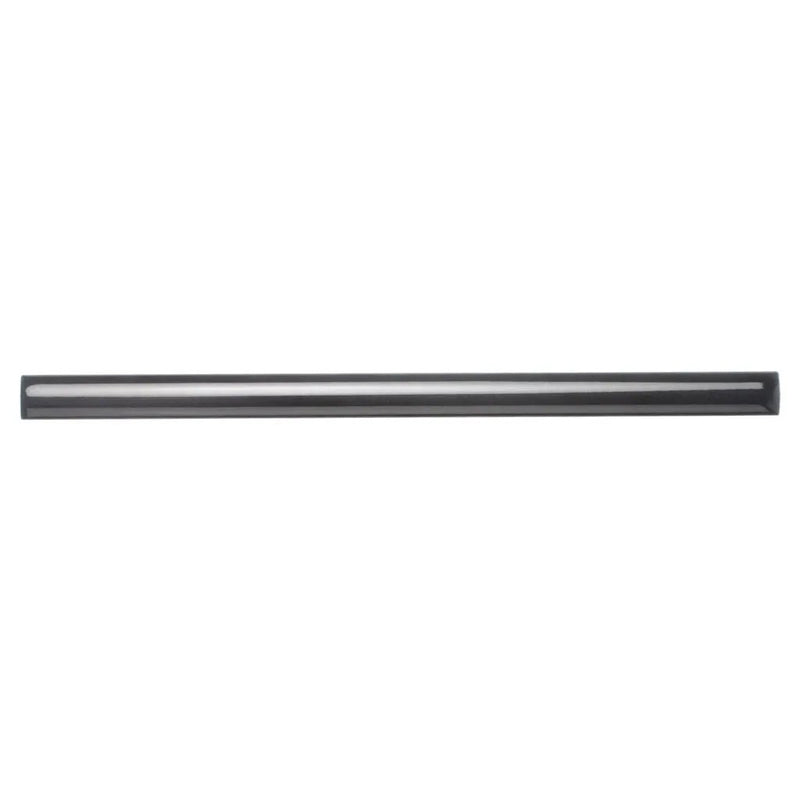 Black 0.5x8 Ceramic Glossy Pencil Tile Trim (10 pack, 0.3 sq ft/case) by Apollo Tile