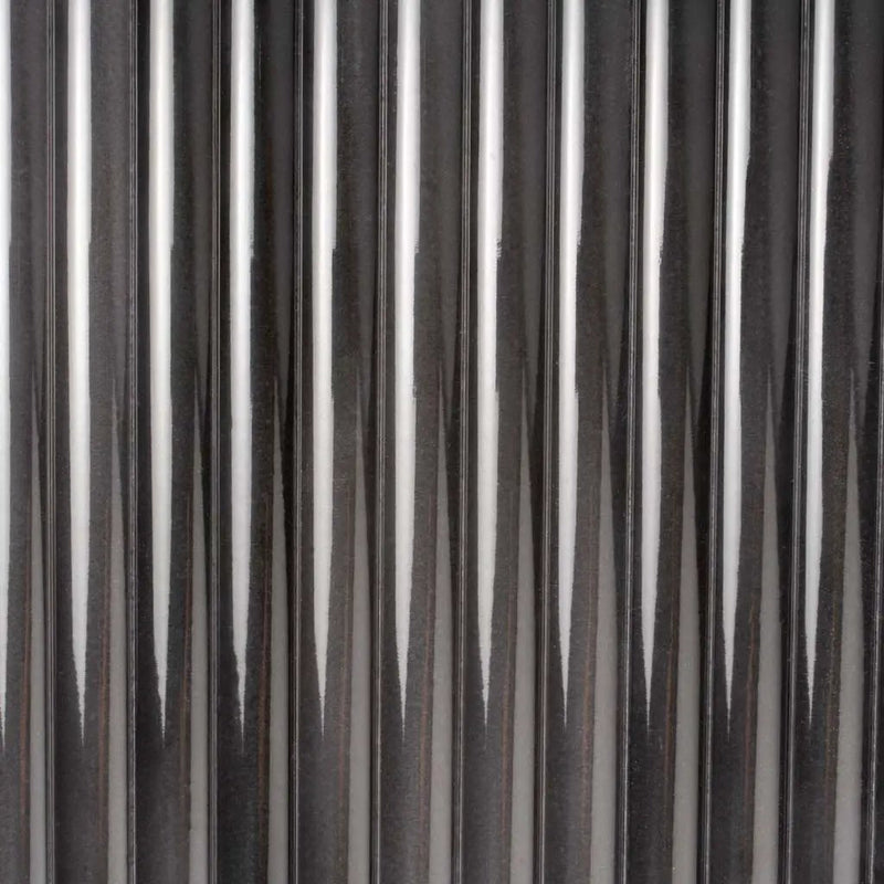 Black 0.5x8 Ceramic Glossy Pencil Tile Trim (10 pack, 0.3 sq ft/case) by Apollo Tile
