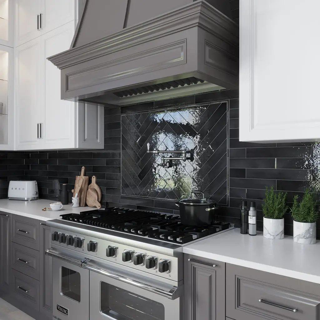 Black 2.6x16 Glossy Ceramic Subway Tile (38 pack, 10.76 sq ft/case) by Apollo Tile