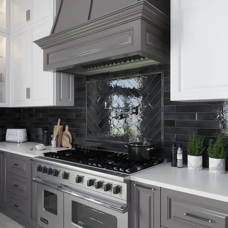Black 2.6x16 Glossy Ceramic Subway Tile (38 pack, 10.76 sq ft/case) by Apollo Tile