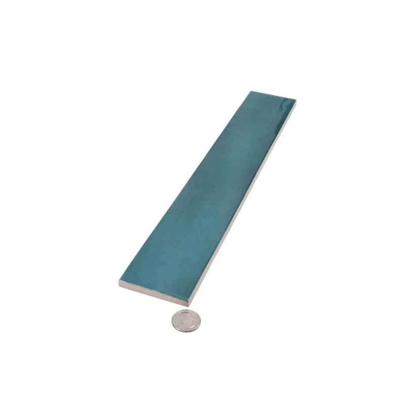 Teal Green 2.6x16 Glossy Ceramic Subway Tile (38 pack, 10.76 sq ft/case) by Apollo Tile