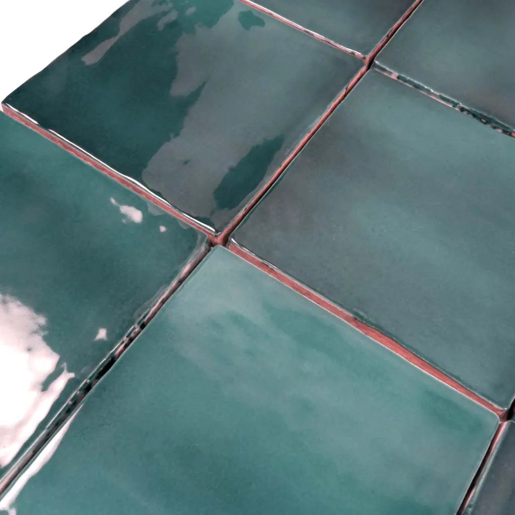 Teal Green 4x4 Glossy Square Ceramic Tile (60 pack, 6.46 sq ft/case) by Apollo Tile