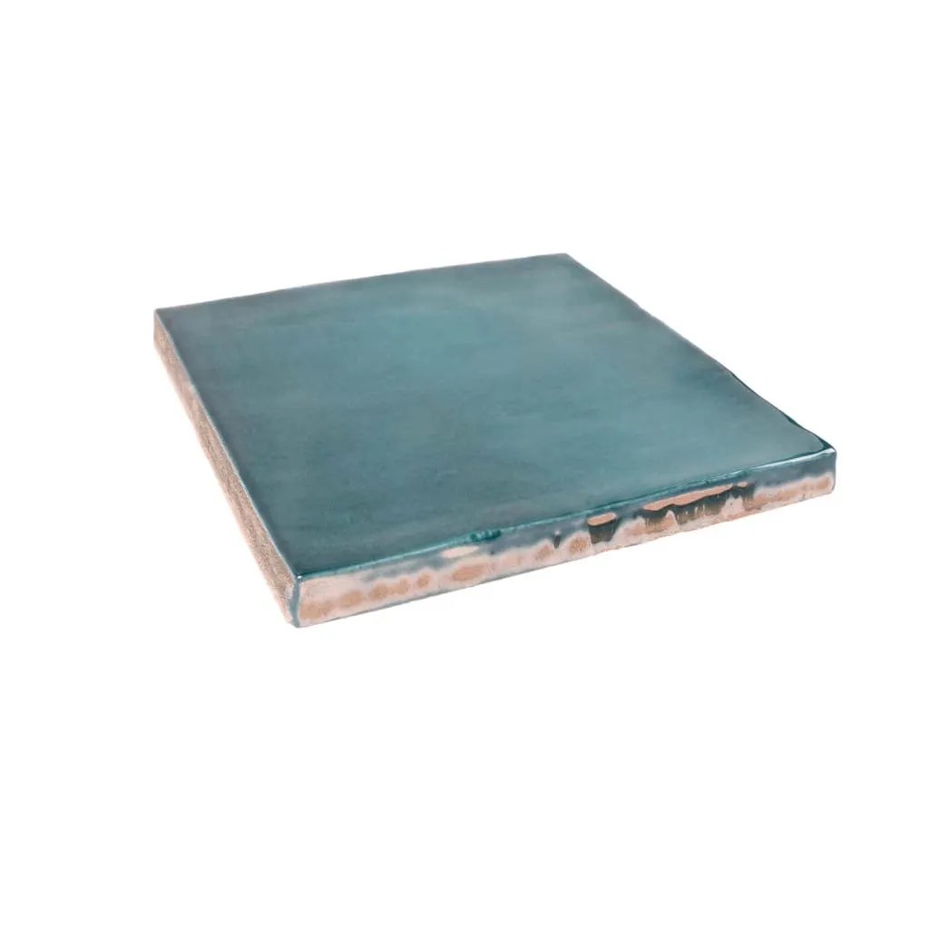 Teal Green 4x4 Glossy Square Ceramic Tile (60 pack, 6.46 sq ft/case) by Apollo Tile