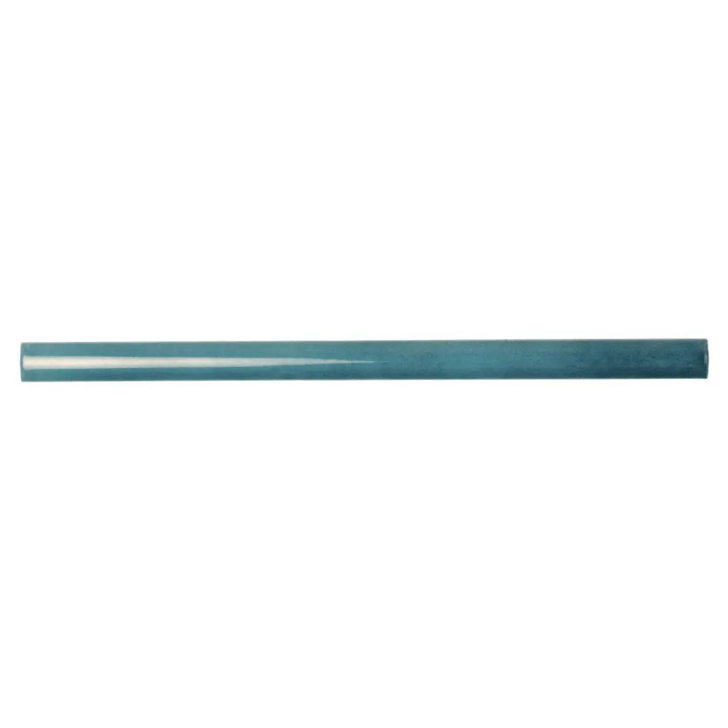 Teal Green 0.5x8 Glossy Ceramic Pencil Tile Trim (10 pack, 0.3 sq ft/case) by Apollo Tile