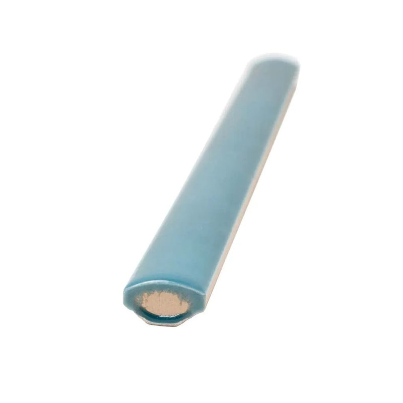 Teal Green 0.5x8 Glossy Ceramic Pencil Tile Trim (10 pack, 0.3 sq ft/case) by Apollo Tile