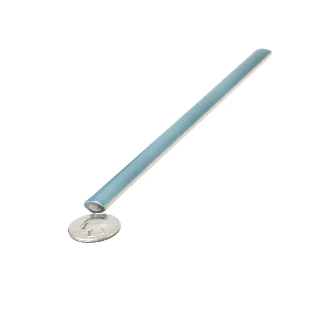 Teal Green 0.5x8 Glossy Ceramic Pencil Tile Trim (10 pack, 0.3 sq ft/case) by Apollo Tile