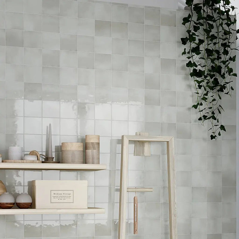 Silken 3.94 in. x 3.94 in. Glossy Tea Green Ceramic Square Tile (60 pack, 6.46 sq. ft./case) by Apollo Tile