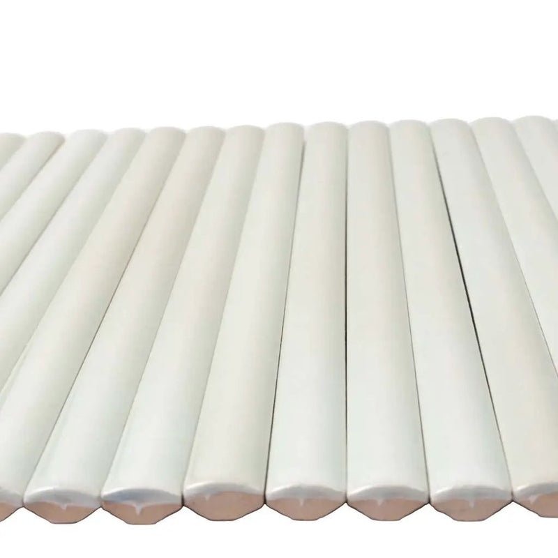 Tea Green 0.5x8 Glossy Ceramic Pencil Tile Trim (10 pack, 0.3 sq ft/case) by Apollo Tile