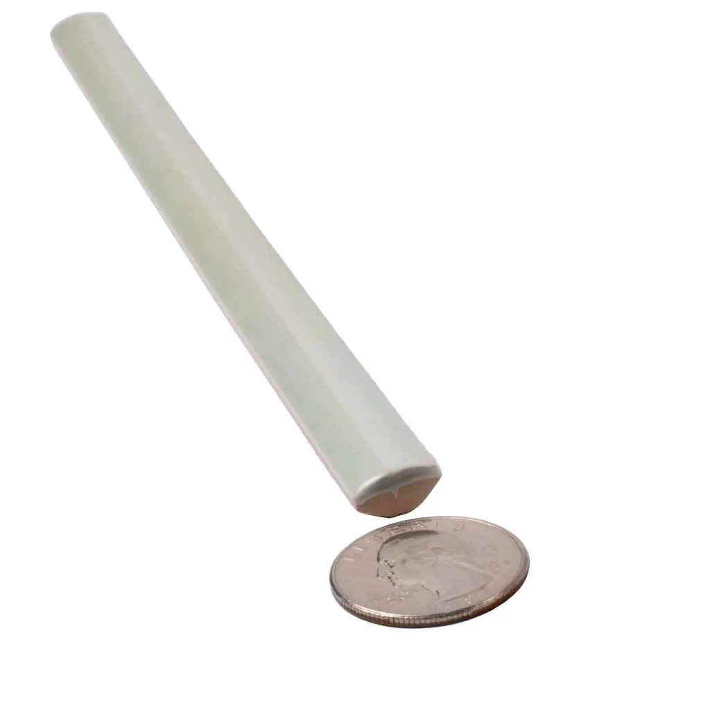 Tea Green 0.5x8 Glossy Ceramic Pencil Tile Trim (10 pack, 0.3 sq ft/case) by Apollo Tile