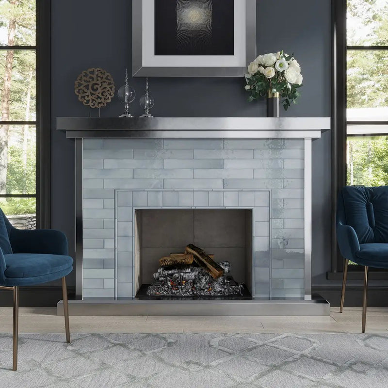 Benjamin Moore Smoke 2.6x16 Glossy Ceramic Subway Tile (38 pack, 10.76 sq ft/case) by Apollo Tile