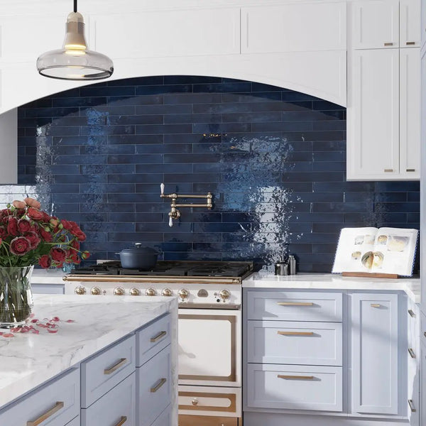 Navy Blue 2.6x16 Glossy Ceramic Subway Tile (38 pack, 10.76 sq ft/case), photo 2 of 12