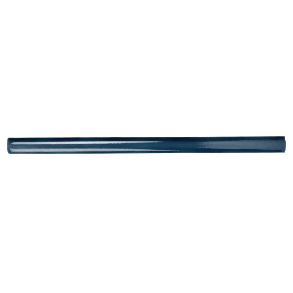 Navy Blue 0.5x8 Glossy Ceramic Pencil Tile Trim (10 pack, 0.3 sq ft/case) by Apollo Tile