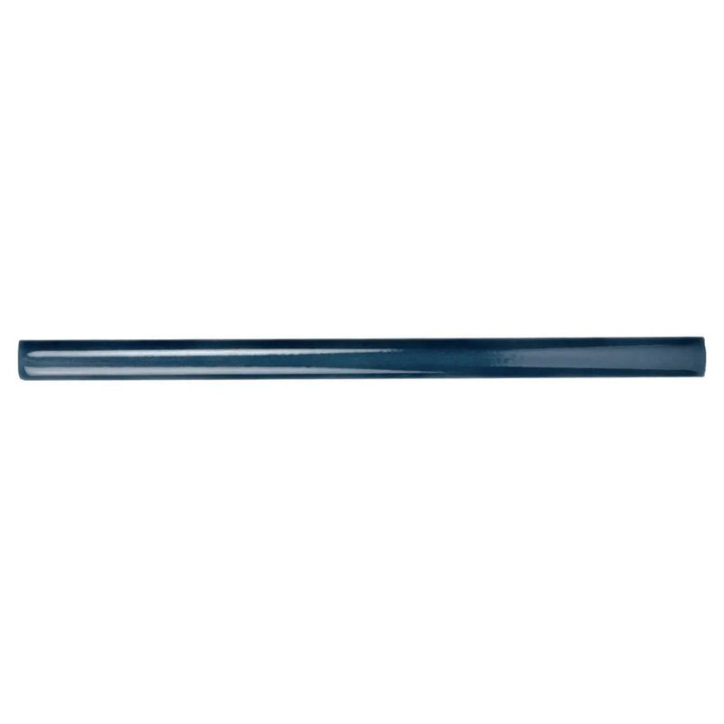 Navy Blue 0.5x8 Glossy Ceramic Pencil Tile Trim (10 pack, 0.3 sq ft/case) by Apollo Tile