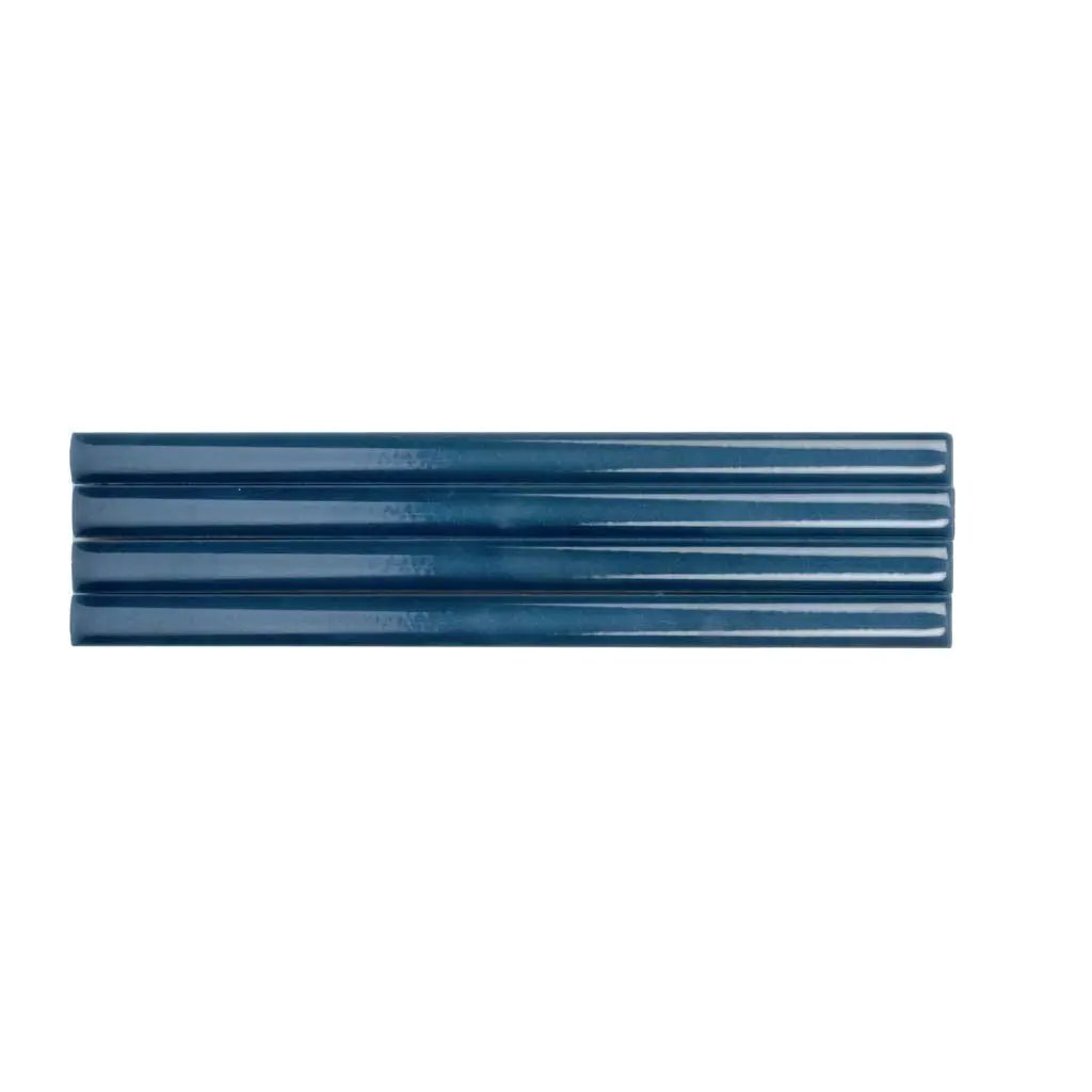 Navy Blue 0.5x8 Glossy Ceramic Pencil Tile Trim (10 pack, 0.3 sq ft/case) by Apollo Tile