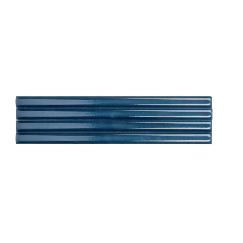 Navy Blue 0.5x8 Glossy Ceramic Pencil Tile Trim (10 pack, 0.3 sq ft/case) by Apollo Tile