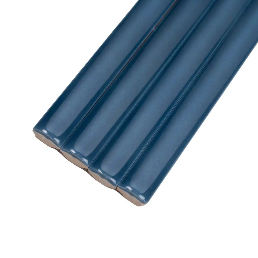 Navy Blue 0.5x8 Glossy Ceramic Pencil Tile Trim (10 pack, 0.3 sq ft/case) by Apollo Tile