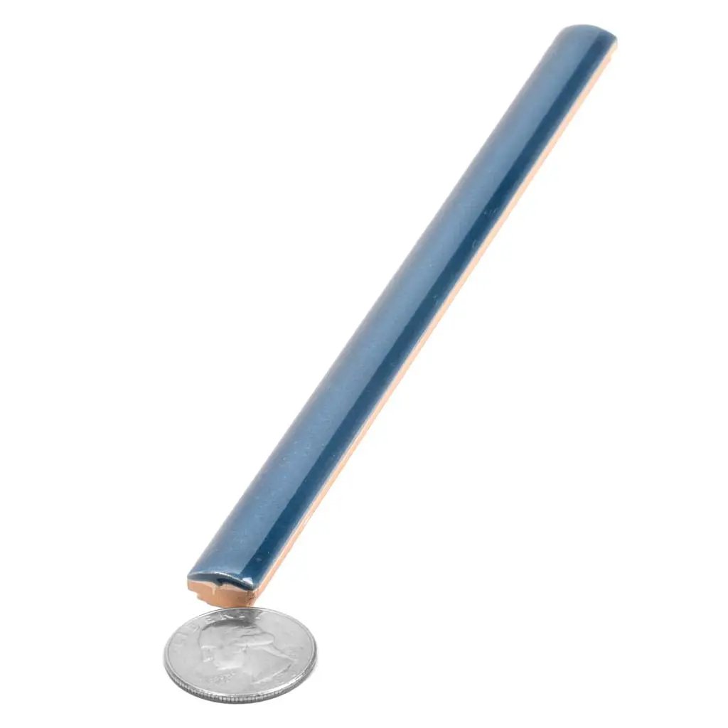 Navy Blue 0.5x8 Glossy Ceramic Pencil Tile Trim (10 pack, 0.3 sq ft/case) by Apollo Tile
