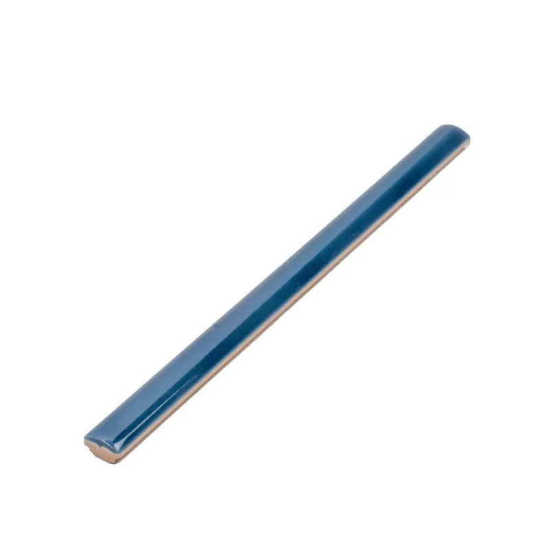 Navy Blue 0.5x8 Glossy Ceramic Pencil Tile Trim (10 pack, 0.3 sq ft/case) by Apollo Tile