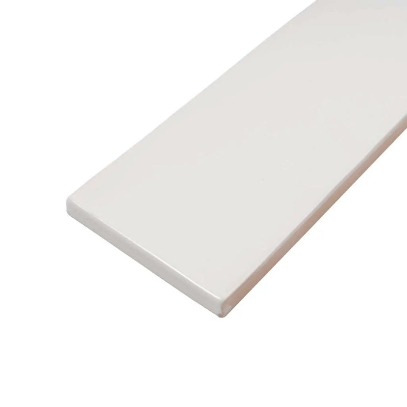 Ivory White 2.6x16 Glossy Ceramic Subway Tile (38 pack, 10.76 sq ft/case) by Apollo Tile