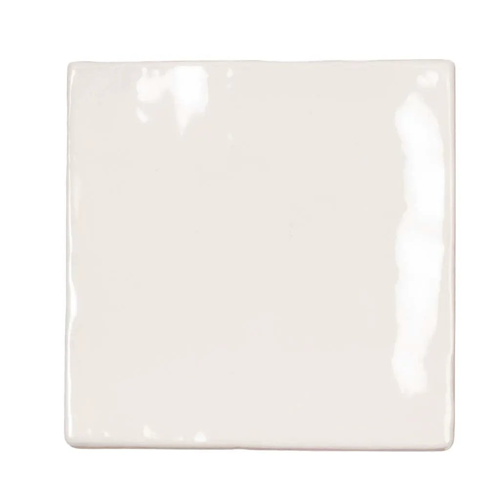 Ivory White 4x4 Glossy Square Ceramic Tile (60 pack, 6.46 sq ft/case) by Apollo Tile