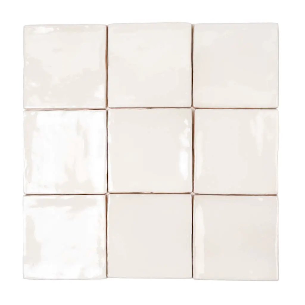 Ivory White 4x4 Glossy Square Ceramic Tile (60 pack, 6.46 sq ft/case) by Apollo Tile