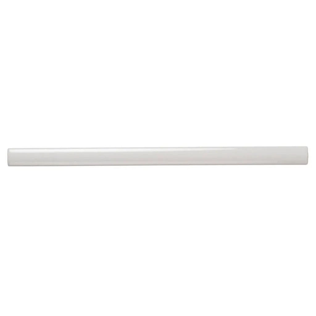 Ivory White 0.5x8 Glossy Ceramic Pencil Tile Trim (10 pack, 0.3 sq ft/case) by Apollo Tile